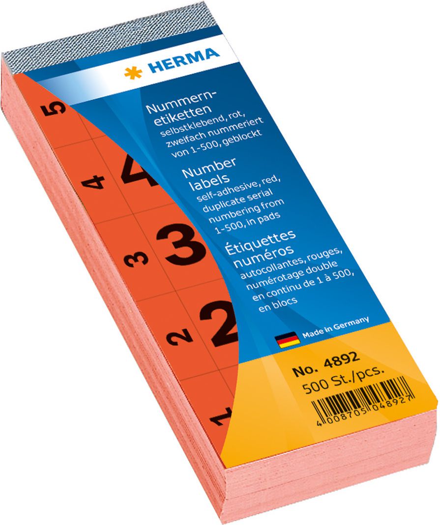 Herma Etykiety samoprzylepne 28 x 56mm / 500 sztuk (4892) 4892 (4008705048927) uzlīmju printeris