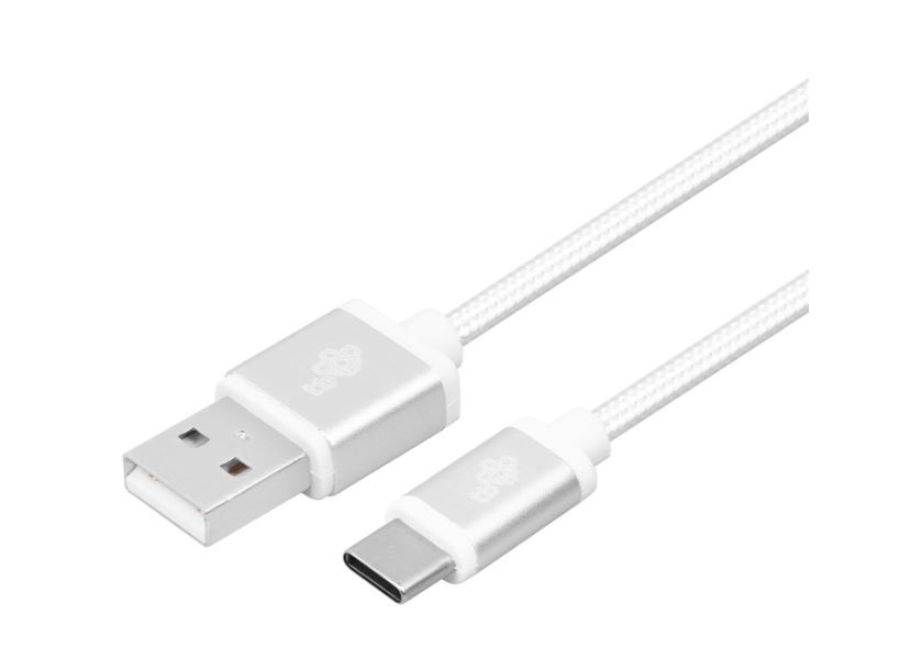 Cable USB - USB C cable 2 m silver kabelis, vads