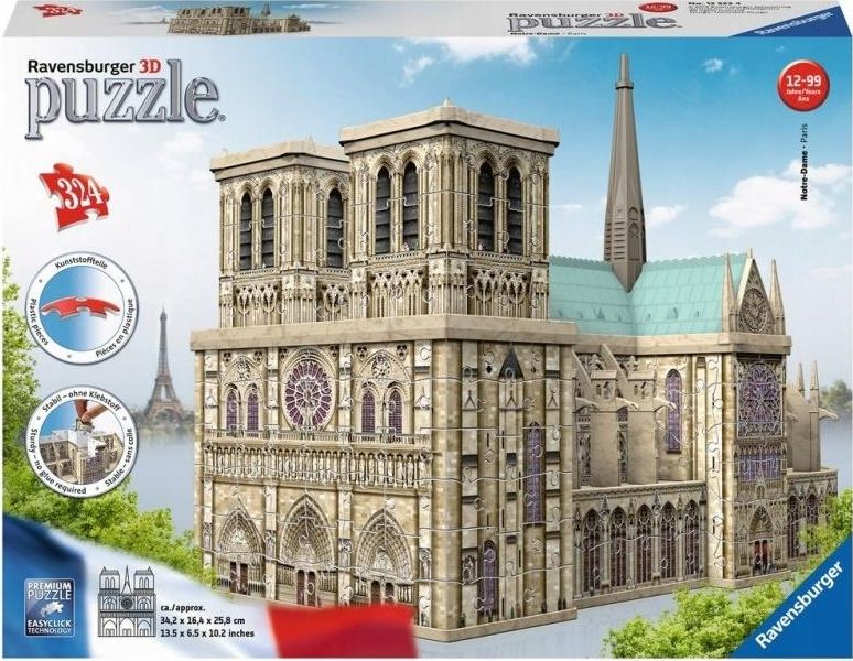 Ravensburger Puzzle 3D Katedra Notre Dame 329359 (4005556125234) puzle, puzzle