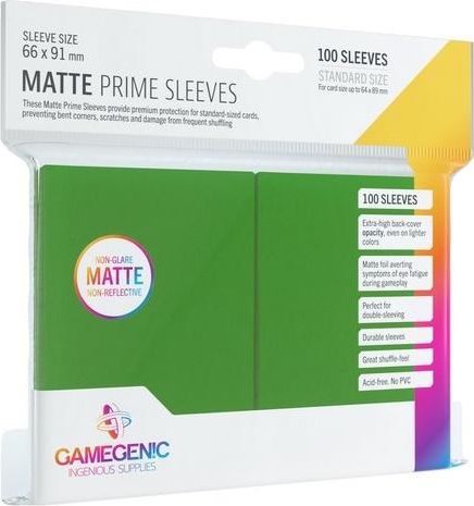 Rebel Gamegenic: Matte Prime CCG Sleeves 66x91mm Green 369828 (4251715402450) galda spēle