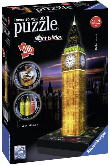 Ravensburger 3D Big Ben noca 216 - 125883 125883 (4005556125883) puzle, puzzle