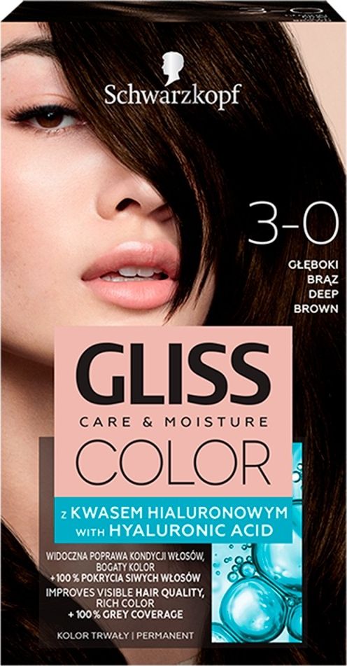 Schwarzkopf Krem koloryzujacy Gliss Color nr. 3-0 Gleboki Braz 680960 (9000101260960)