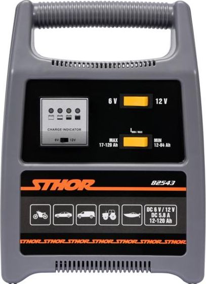 Sthor STHOR PROSTOWNIK 6/12V 8A 120Ah LED T82543 82543 (5906083037801) auto akumulatoru lādētājs