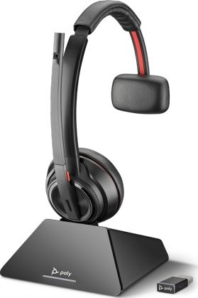 Poly Savi 8210 UC Mono Headset On-Ear mit USB-Dongle (DECT,kabellos, M-Teams) austiņas