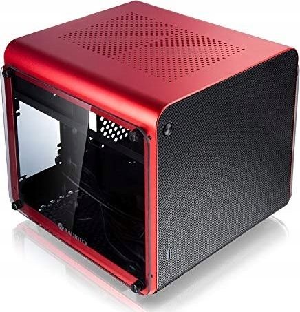 Raijintek METIS EVO TG Mini-ITX Gehause, Tempered Glass - rot Datora korpuss