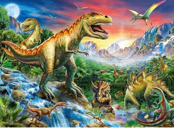 Ravensburger 100 elementow XXL Epoka Dinozaurow GXP-521078 (4005556106653) puzle, puzzle