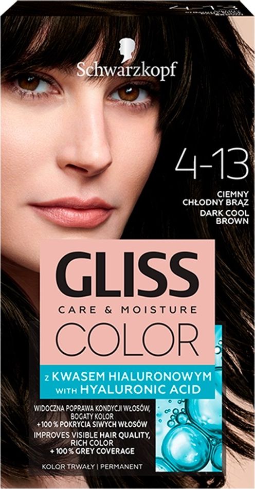 Schwarzkopf Gliss Color nr 4-13 ciemny chlodny braz 682147 (9000101272147)