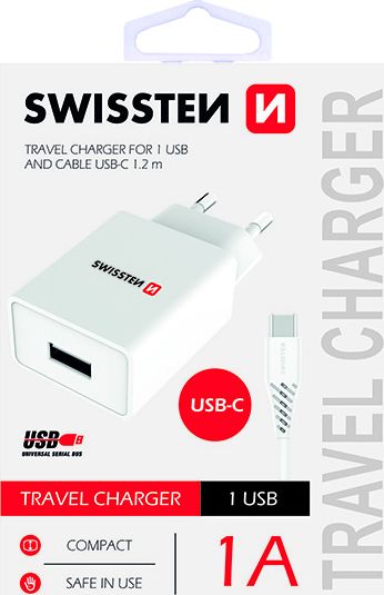 Ladowarka Swissten 1x USB-A 1 A (22063000) 22063000 (8595217464506) iekārtas lādētājs