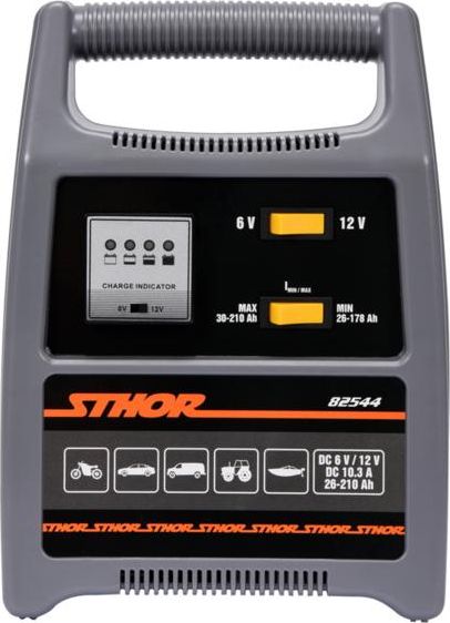 Sthor STHOR PROSTOWNIK 6/12V 12A 210Ah LED T82544 82544 (5906083037818) auto akumulatoru lādētājs