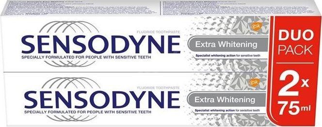 Sensodyne SENSODYNE_Extra Whitening Toothpaste pasta do zebow 2x75ml 5054563078025 (5054563078025) mutes higiēnai