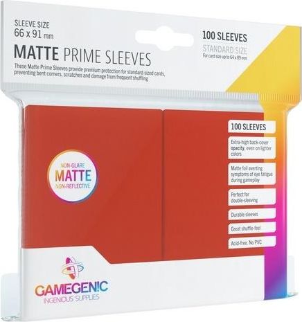 Rebel Gamegenic: Matte Prime CCG Sleeves 66x91mm Red 369833 (4251715402375) galda spēle