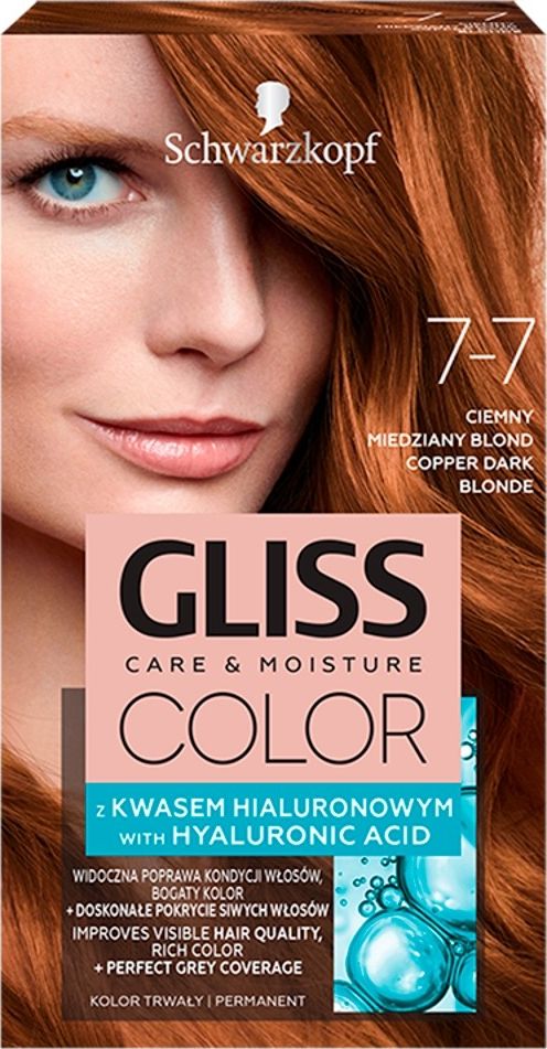 Schwarzkopf Gliss Color nr 7-7 ciemny miedziany blond 681943 (9000101261943)