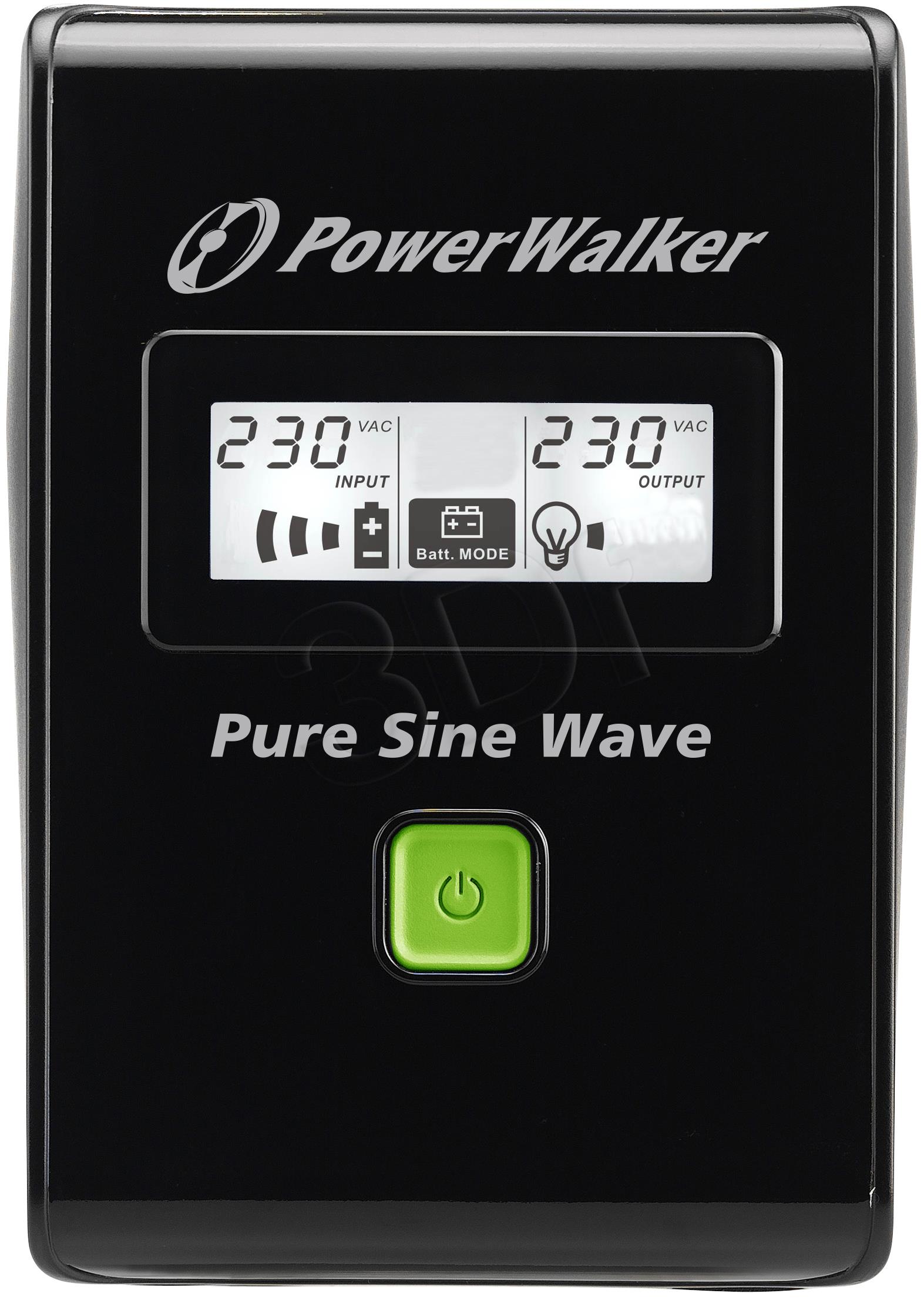 UPS POWER WALKER LINE-IN 600VA PURE SINE LCD nepārtrauktas barošanas avots UPS