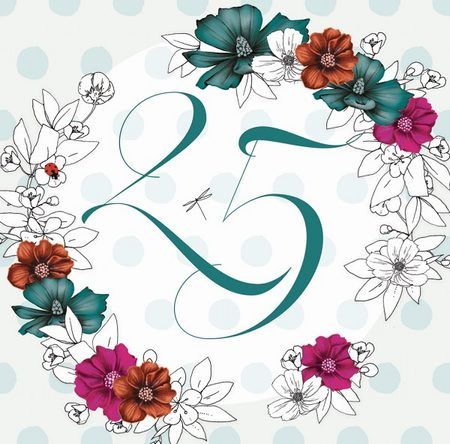 Clear Creation Karnet Swarovski kwadrat Urodziny 25 kwiaty GIFT1130 (5060481572781)