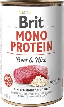 Brit Mono Protein Beef&Rice puszka 400g VAT012015 (8595602555345) barība suņiem