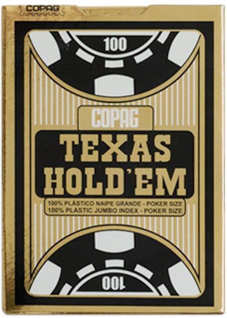 Cartamundi Texas Hold'em 100% plastic jumbo czarny (220886) 220886 (5411068400551) galda spēle