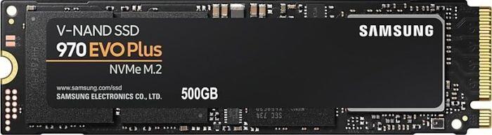 Samsung 970 Evo Plus 500 GB, SSD interface M.2, Write speed 3200 MB/s, Read speed 3500 MB/s SSD disks