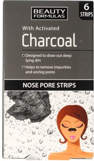 Beauty Formulas Charcoal Platki oczyszczajace na nos z aktywnym weglem 6szt. 722645 (5012251012645)