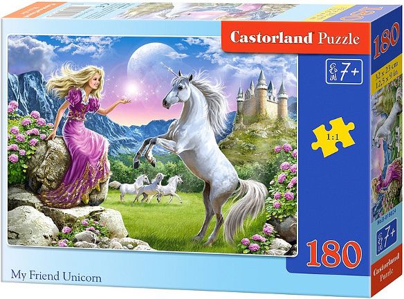 Castorland Puzzle Moj przyjaciel jednorozec 180 elementow (018024) 018024 (5904438018024) puzle, puzzle