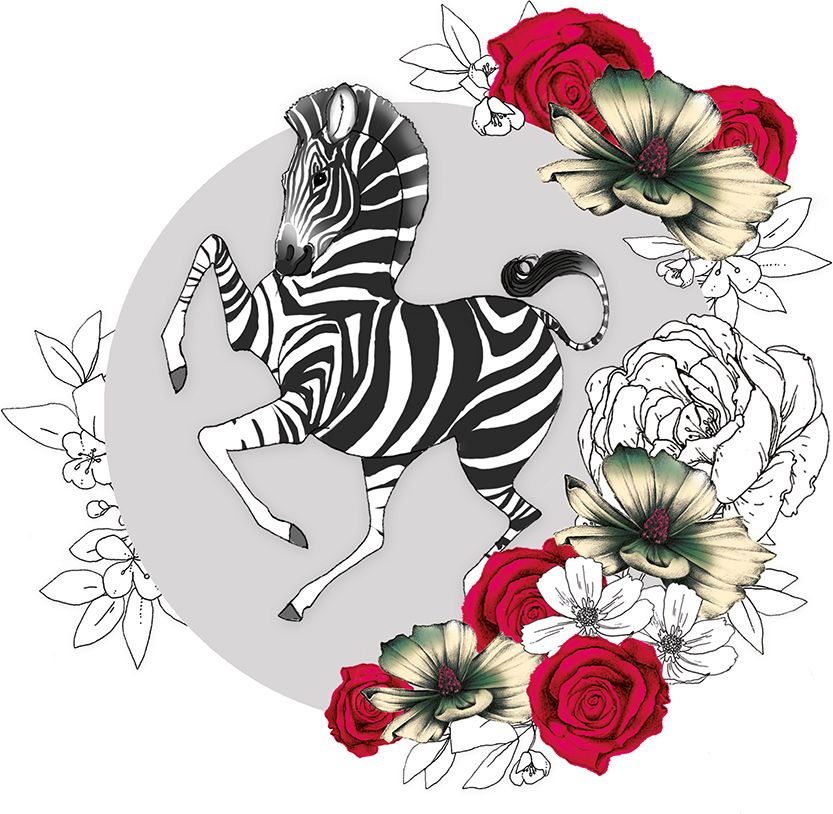 Clear Creation Karnet Swarovski kwadrat Zebra kwiaty (CL1425) GIFT0977 (5060481571876)