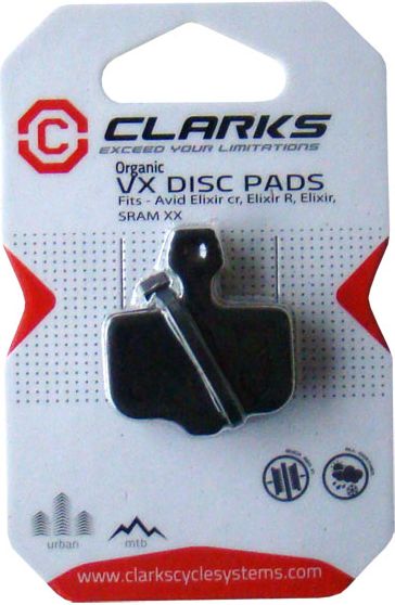 Clarks AVID brake pads (Elixir 1,3,5, Elixir CR, Elixir R, Sram XX, X0) organic