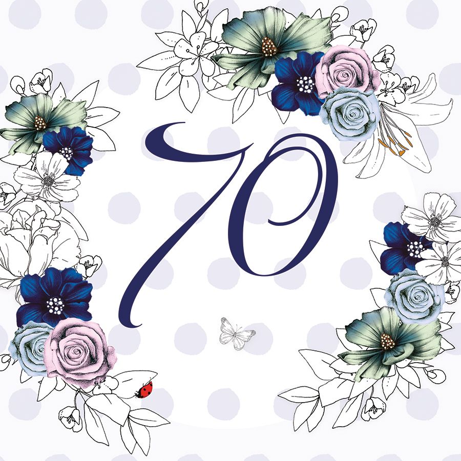 Clear Creation Karnet Swarovski kwadrat Urodziny 70 kwiaty GIFT0986 (5060481571968)