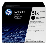 Hewlett-Packard HP 51X Dual Pack Toner Cartridge - 2 x Black - 13000 Pages (Q7551XD) toneris