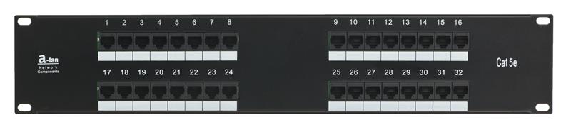 Panel krosowniczy Alantec PK017 ( 19  1U 32xRJ45 black ) datortīklu aksesuārs