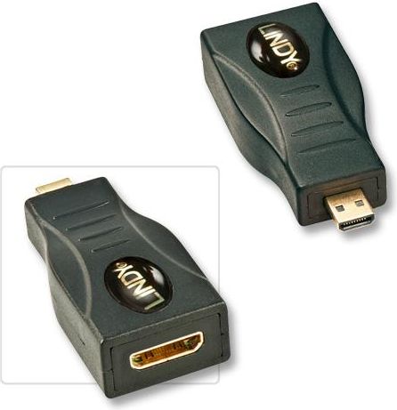Adapter AV Lindy HDMI Micro - HDMI Mini czarny (41296) 5352775 (4002888412964)