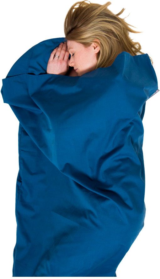 Lifeventure Lifeventure Polycotton Sleeping Bag Liner Rectangular Navy (LM65520) LM65520 (5031863655200) guļammaiss