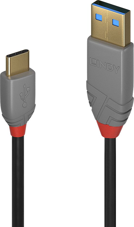 Lindy USB 2.0  Typ A an C Kabel Anthra Line 0.5m kabelis, vads