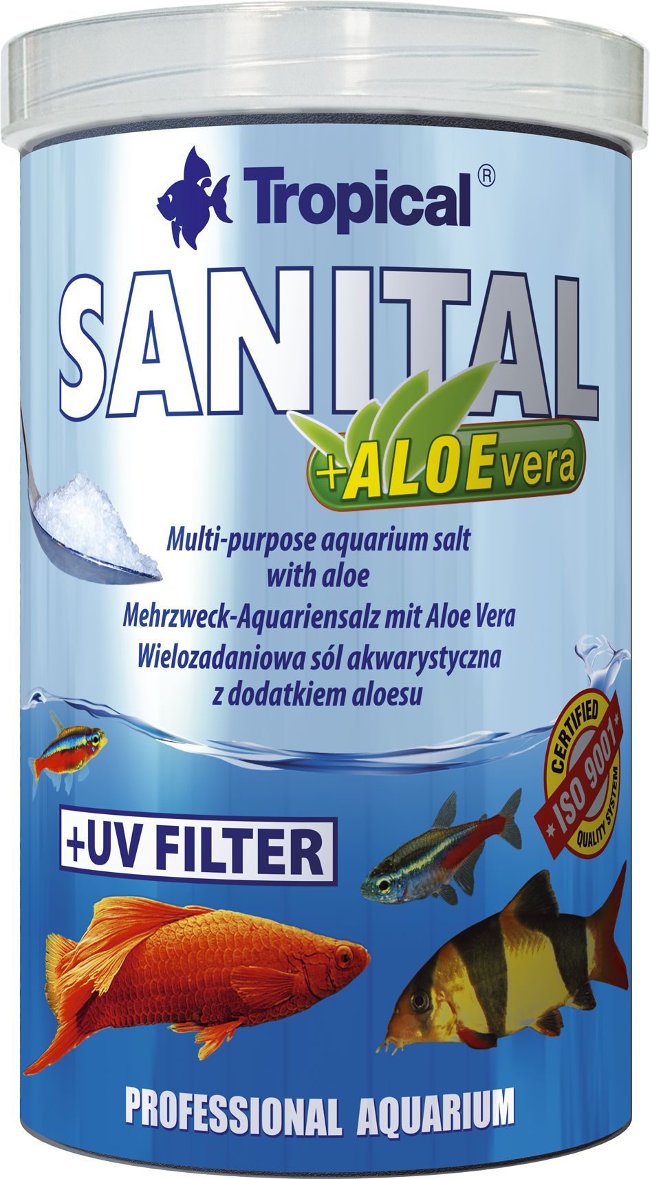 TROPICAL Sanital + Aloevera - aquarium salt - 120g zivju barība