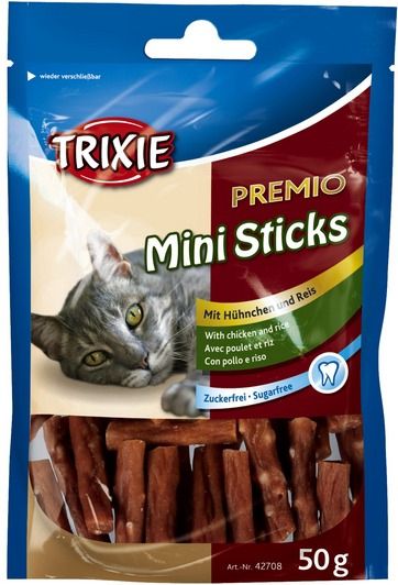 Trixie PREMIO MINI STICKS, CHICKEN / RICE 50g kaķu barība