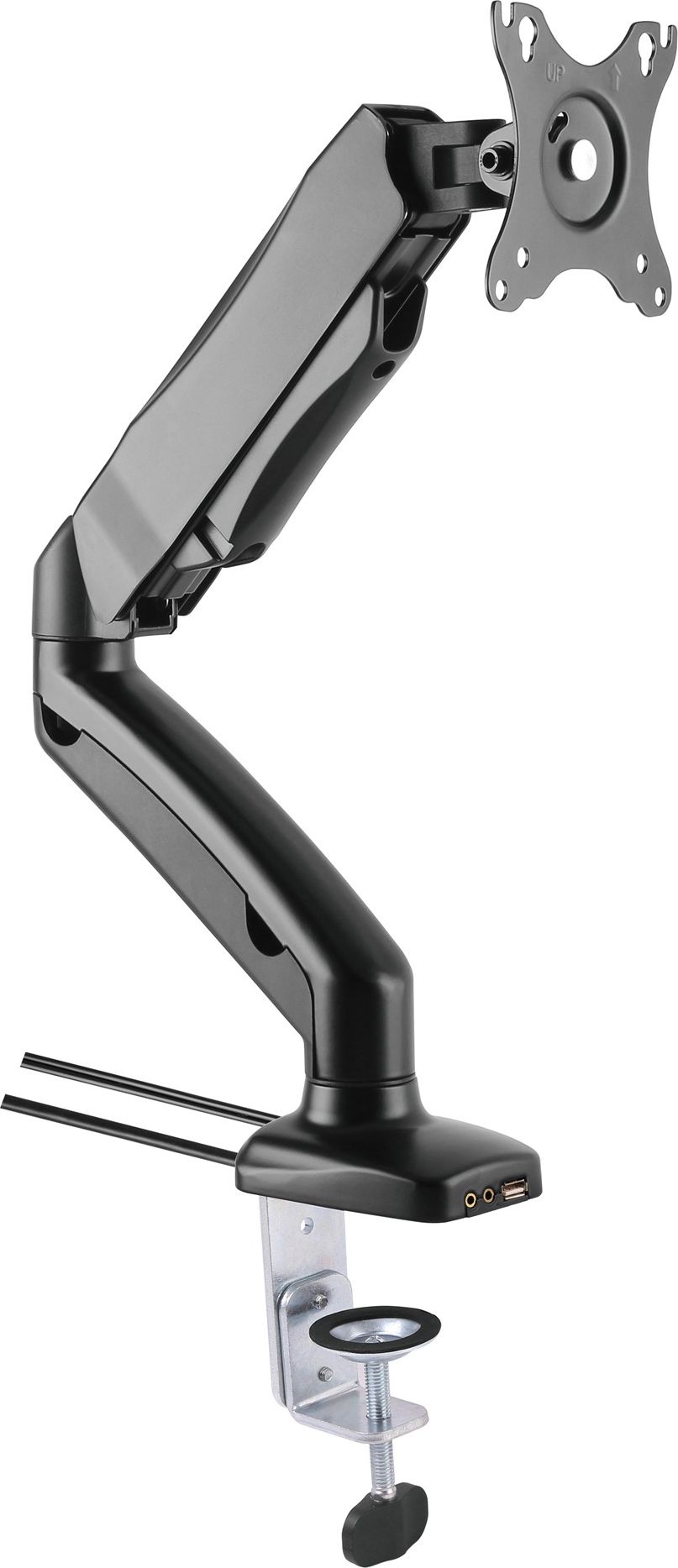 Techly Desk LED/LCD monitor arm 13-27'' 6kg with gas spring and audio/USB ports
