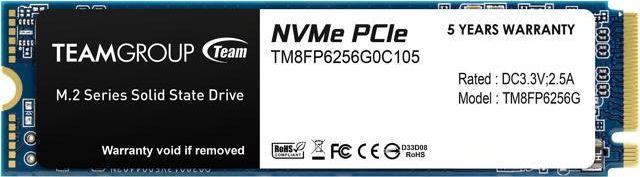 Team Group MP33 M.2 256 GB PCI Express 3.0 3D NAND NVMe SSD disks