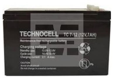 TECHNOCELL Maintenance-free AGM 7Ah 12V Technocell (7TC) battery UPS aksesuāri