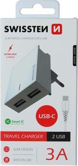 Ladowarka Swissten 2x USB-A 3 A (22043000) 22043000 (8595217466777) iekārtas lādētājs