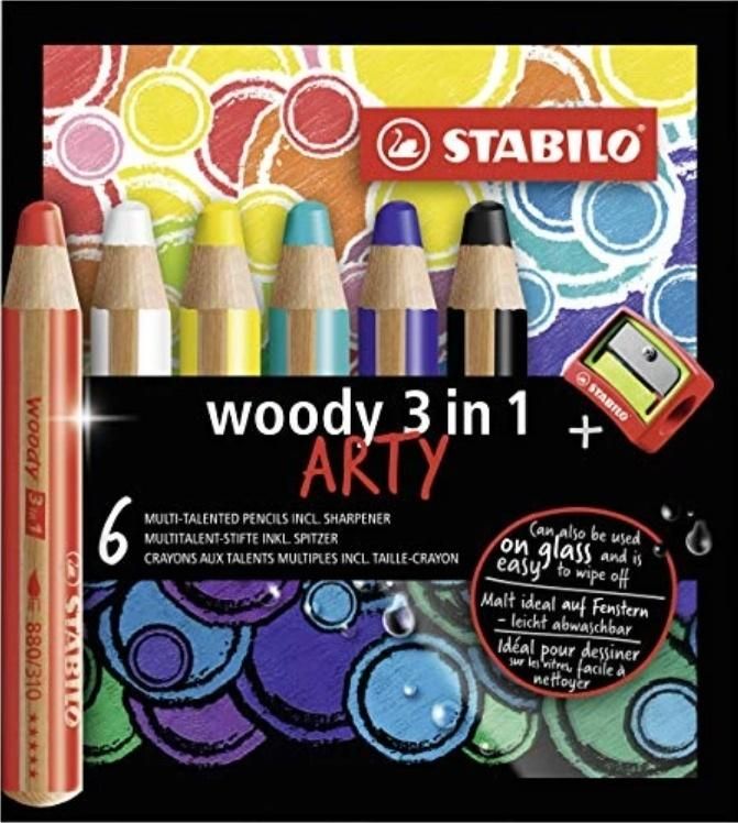 Stabilo Colored pencils Woody Arty 3in1 6 colors + STABILO sharpener