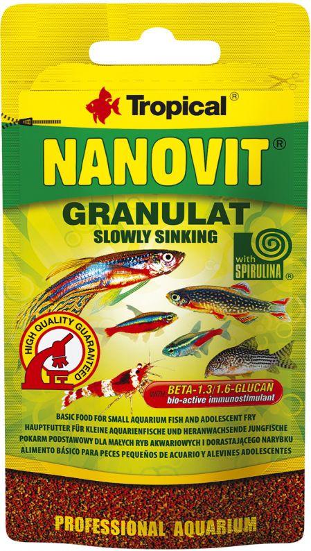 Tropical NANOVIT GRANULAT TOREBKA 10G VAT007757 (5900469671016) zivju barība