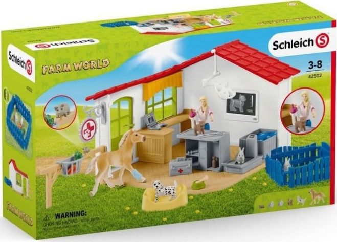 Schleich Farm World 42502 Veterinarian practice with pets bērnu rotaļlieta