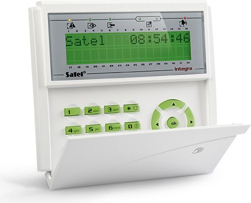 Satel Manipulator LCD z czytnikiem zblizeniowym zielone podswietlenie INTEGRA (INT-KLCDR-GR) INT-KLCDR-GR (5905033330849)