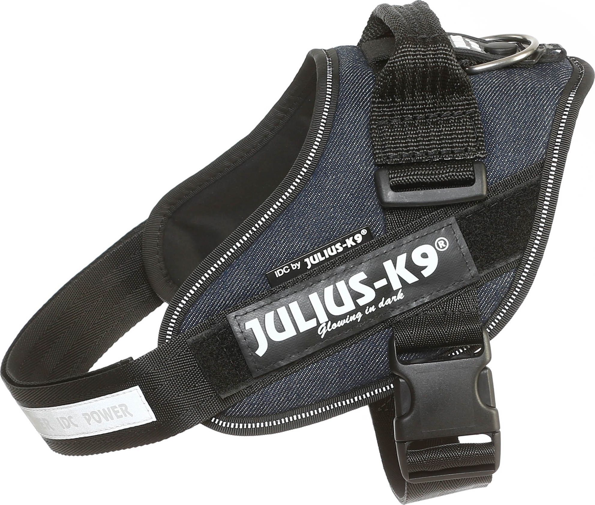 Trixie Szelki Julius-K9 Registered , 0/M-L: 58-76 cm/40 mm, jeans TX-14845 (5999053670429)