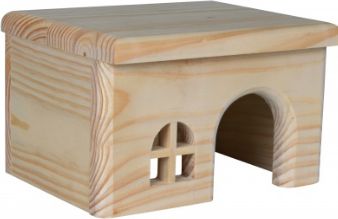 Trixie Domek drewniany z drzewa sosnowego dla chomika 15 times 12 times 15 cm TX-61261 (4011905612614) grauzējiem