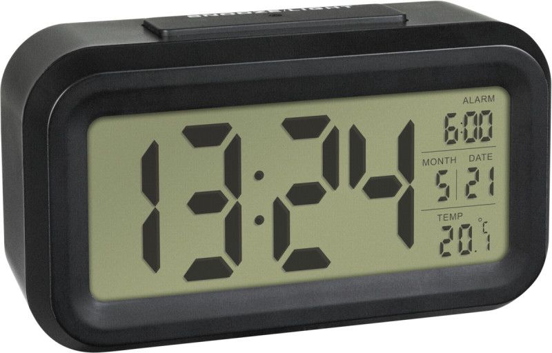 TFA 60.2018.01 Lumio Digital alarm clock black radio, radiopulksteņi