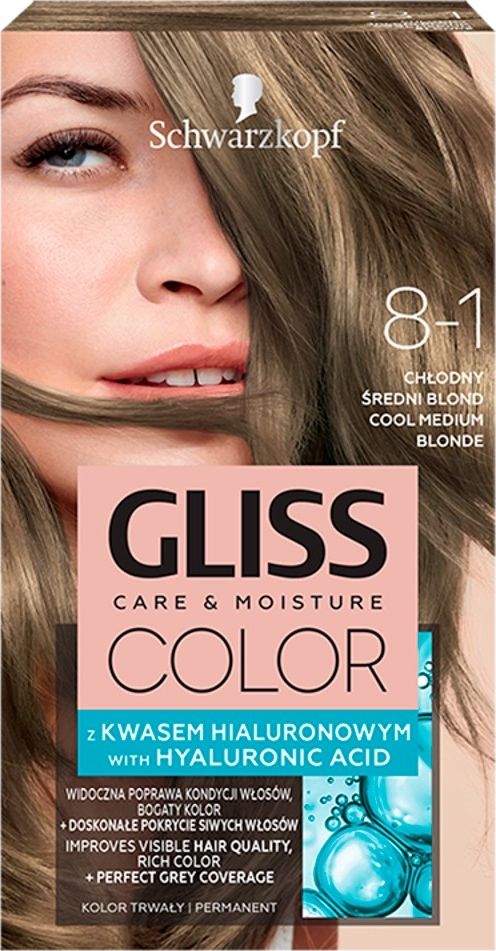 Schwarzkopf Gliss Color nr 8-1 chlodny sredni blond 6872260 (9000101272260)