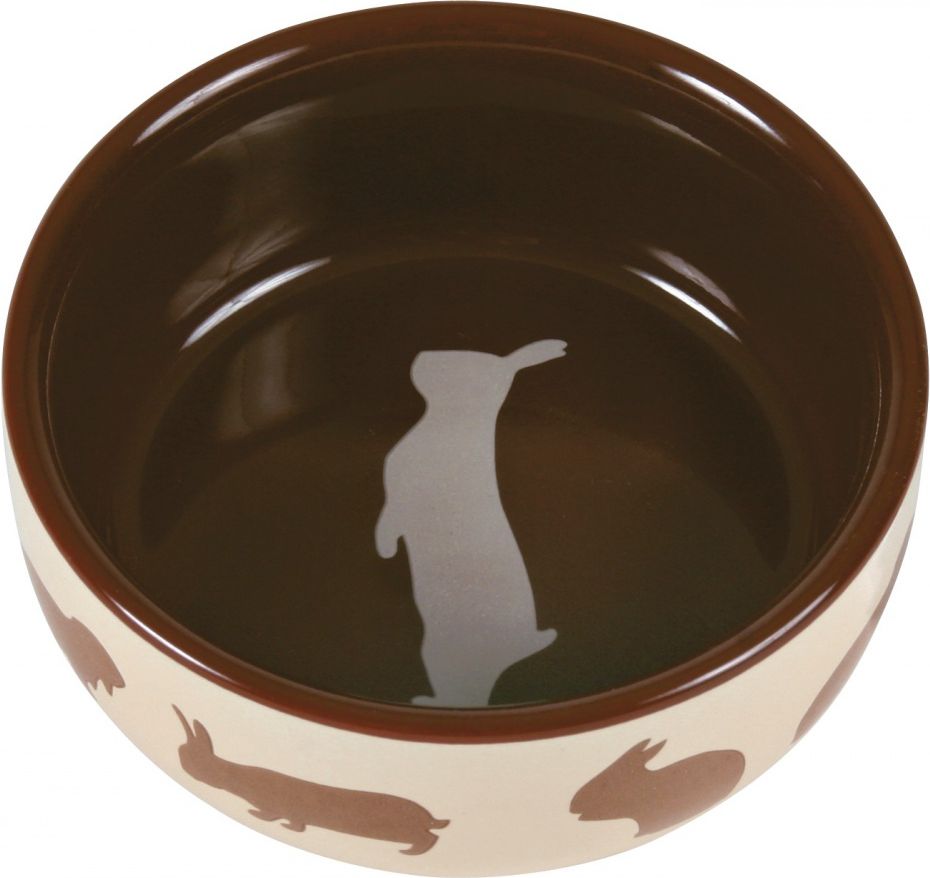 Trixie Miska ceramiczna dla krolika z motywem krolika - 250ml 11cm TX-60733 (4011905607337) grauzējiem
