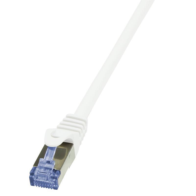 LOGILINK - Patchcord Cat.6A 10G S/FTP PIMF PrimeLine 1m white tīkla kabelis