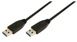 LOGILINK - Cable USB3.0 type A male to type A male, 3m, black USB kabelis