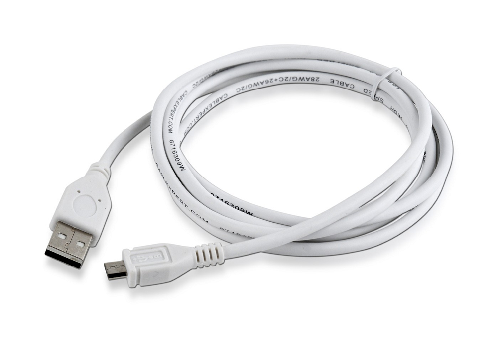 Gembird micro USB cable 2.0 AM-MBM5P 1,8M white USB kabelis
