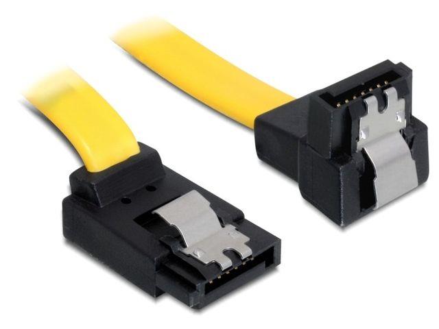 Delock Cable SATA 6 Gb/s up/down metal 30 cm yellow kabelis datoram